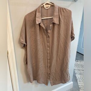 All Row light purple button up t shirt dress with pockets size S/M